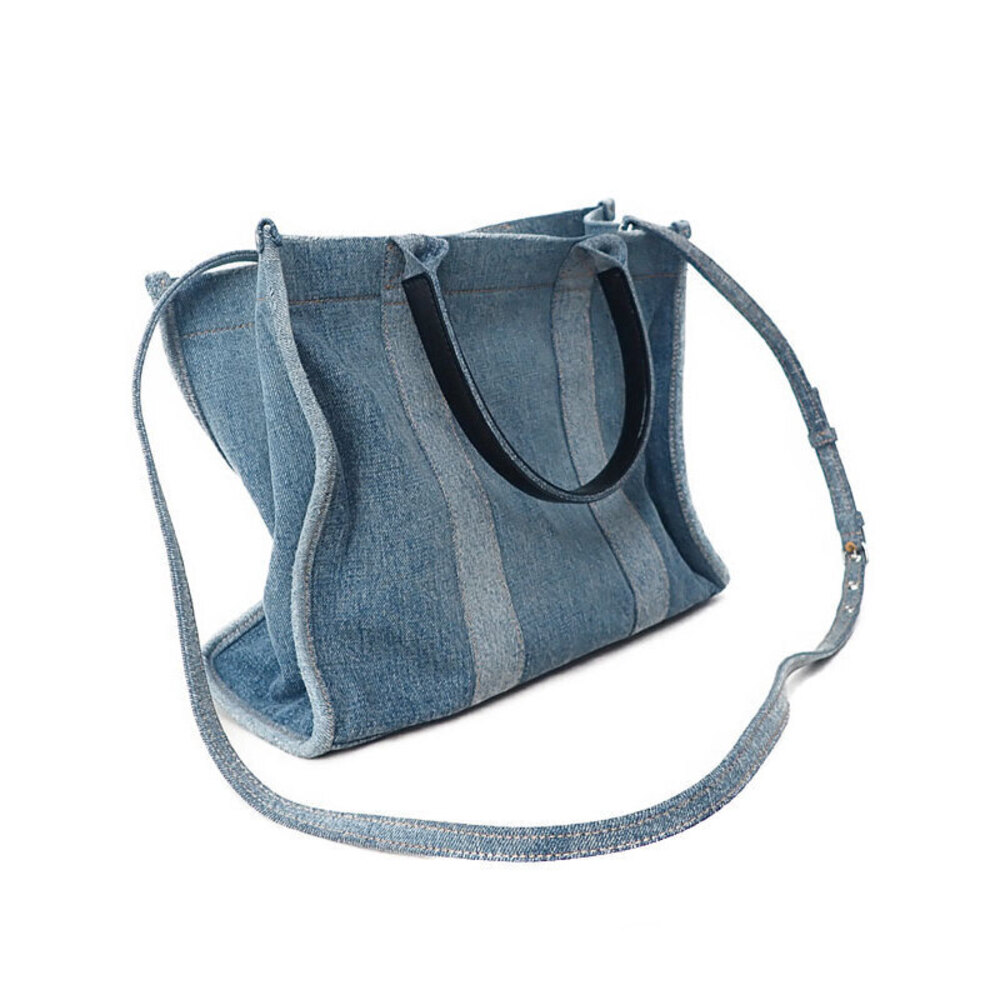 Balenciaga Tote Denim Bag Blue Hardware